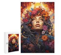 Puzzles pour Adultes Floral Fantasy Portrait Puzzles pour Adolescents : Améliorent La Mémoire. Chaque Pièce Est Unique - Jouets Et Jeux Éducatifs 1000 PCS