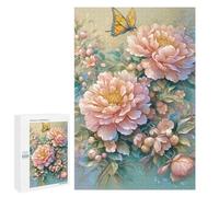 Puzzles pour Adultes Floral Harmony with Butterfly Puzzle pour Adolescents Améliore La Mémoire Difficile Et Stimulant Idéal comme Cadeau 1000 PCS