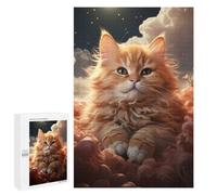 Puzzles pour Adultes Fluffy Orange Cat in Clouds Puzzles pour Adolescents : Améliorent La Mémoire. Chaque Pièce Est Unique - Jouets Et Jeux Éducatifs 1000 PCS