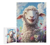Puzzles pour Adultes Fluffy Sheep in Flower Field Puzzle pour Adolescents Améliore La Mémoire Difficile Et Stimulant Idéal comme Cadeau 500 PCS