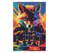Puzzles pour Adultes Fox Master Chess Game Art Puzzles Jeux Relaxants Découpe De Précision Cadeaux pour Les Amis Et La Famille 1000pcs(75x50cm)