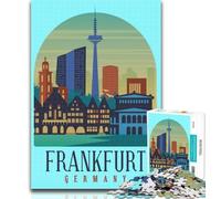 Puzzles pour Adultes Francfort 1000 pièces pour Adolescents, entraînez Votre Cerveau et Vos Mains, Cadeau d'anniversaire, Cadeaux 75x50cm