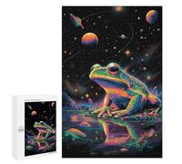 Puzzles pour Adultes Frog in Space Art Print Puzzle pour Adolescents Améliore La Mémoire Difficile Et Stimulant Idéal comme Cadeau 1000 PCS