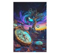Puzzles pour Adultes Futuristic Time Dilation - Surreal Neon Dream Casse-têtes pour Adolescents, Jeux De Réflexion, Analyse Et Logique, Cadeaux pour Amis Et Famille 75x50cm/1000pcs