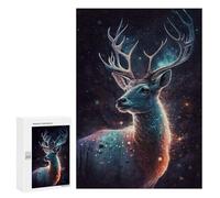 Puzzles pour Adultes Galactic Deer Art Print-12 Puzzles Anti-Stress pour Adultes - Décoration Parfaite - Difficile Et Stimulant 300 PCS