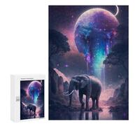 Puzzles pour Adultes Galactic Elephant Majesty -3 Puzzles pour Adolescents, Jouets Anti-Stress, Décoration Murale, Cadeaux Uniques pour Anniversaire Et Noël 300 PCS