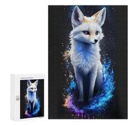 Puzzles pour Adultes Galactic Fox Portrait -4 Puzzles pour Adolescents, Jouets Anti-Stress, Décoration Murale, Cadeaux Uniques pour Anniversaire Et Noël 300 PCS
