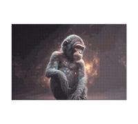 Puzzles pour Adultes Galactic Gorilla Cosmic Chimpanzee Portrait Puzzles pour Adultes Jeu Manuel Cadeau d'anniversaire Cadeau d'anniversaire, Cadeaux, 75x50cm/1000pcs
