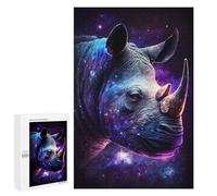 Puzzles pour Adultes Galactic Rhino Portrait-14 Puzzles pour Adultes : Anti-Stress, Difficile Et Stimulant, pour des Soirées Jeux en Famille 1000 PCS