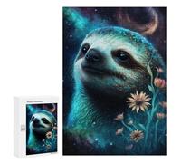 Puzzles pour Adultes Galactic Sloth with Flowers Puzzles pour Adolescents : Améliorent La Mémoire. Chaque Pièce Est Unique - Jouets Et Jeux Éducatifs 300 PCS