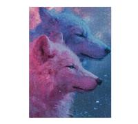 Puzzles pour Adultes Galactic Wolf Duo Puzzles Jeux Relaxants Découpe De Précision Cadeaux pour Les Amis Et La Famille 1000pcs(52x38cm)