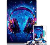 Puzzles pour Adultes Galaxy Headphones Teen Jigsaw, Anti-Stress Staycation Kill Time Interaction Parent-Enfant (Taille 38x26cm)