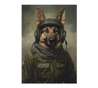 Puzzles pour Adultes German Shepherd Soldier Puzzles pour Adultes, Jouet, Décoration Murale, Cadeaux pour Femmes, Idéal comme Cadeau 1000pcs(38x26cm)
