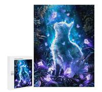 Puzzles pour Adultes Ghost Cat with Butterflies Puzzle : Jeu Manuel Amusant Et Humoristique, Cadeau d'anniversaire, Cadeaux, 500 PCS