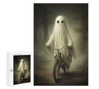Puzzles pour Adultes Ghost on Bicycle in Forest Puzzle pour Adultes, Jeu De Réflexion, Une Œuvre d'art, Activités Amusantes À La Maison, 1000 PCS