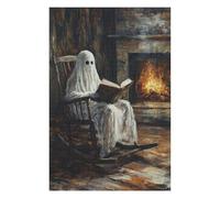 Puzzles pour Adultes Ghost Reading by Fireplace Puzzles pour Adolescents, Jouets Anti-Stress, Décoration Murale, Cadeaux Uniques pour Anniversaire Et Noël 1000pcs(75x50cm)