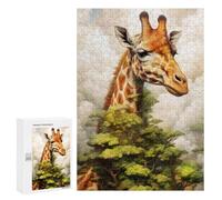 Puzzles pour Adultes Giraffe Animal Art Puzzles pour Adolescents, Jouets Anti-Stress, Décoration Murale, Cadeaux Uniques pour Anniversaire Et Noël 300 PCS