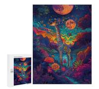 Puzzles pour Adultes Giraffe in Fantasy Forest Puzzles pour Adolescents Cadeau d'anniversaire Stimule Le Cerveau Jeu Stimulant Cadeaux 500 PCS