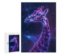 Puzzles pour Adultes Giraffe Space Animal Puzzles pour Adolescents, Jouets Anti-Stress, Décoration Murale, Cadeaux Uniques pour Anniversaire Et Noël 300 PCS
