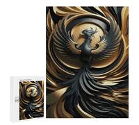 Puzzles pour Adultes Golden Abstract Phoenix Puzzles pour Adultes - Jeu Manuel - Décoration Murale - Cadeaux d'anniversaire Et Cadeaux Uniques 500 PCS