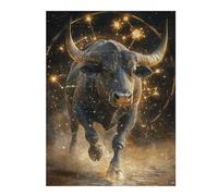 Puzzles pour Adultes Golden Bull Zodiac Artwork Puzzles Jeux Relaxants Découpe De Précision Cadeaux pour Les Amis Et La Famille 1000pcs(52x38cm)