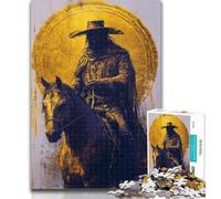 Puzzles pour Adultes Golden Cowboy 1000 pièces, Jouets éducatifs pour Adultes, Anti-Stress, Interaction Parent-Enfant 26x38cm