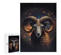 Puzzles pour Adultes Golden Horned Ram Portrait -1 Puzzle pour Adolescents Améliore La Mémoire Difficile Et Stimulant Idéal comme Cadeau 500 PCS