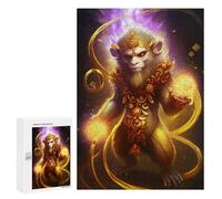 Puzzles pour Adultes Golden Monkey King Statue Puzzle pour Adolescents Améliore La Mémoire Difficile Et Stimulant Idéal comme Cadeau 300 PCS