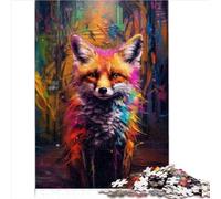 Puzzles pour Adultes Graffiti Fox Street Art Puzzle 1000 pièces pour Adultes et Enfants Puzzle en Bois pour Adultes et Enfants Jeux de Puzzles relaxants (50x75 cm)
