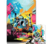 Puzzles pour Adultes Graffiti Taj Mahal 1000 pièces, Puzzles pour Adultes et Adolescents, pour Jeu éducatif, défi, Collection d'artistes, Beaux-Arts 50x75cm