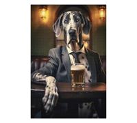 Puzzles pour Adultes Great Dane in The Pub Puzzle pour Adultes - Jeu Manuel - Améliore La Mémoire - Cadeaux d'anniversaire Et Cadeaux Uniques 75x50cm/1000pcs