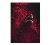 Puzzles pour Adultes Great White Shark Attack Puzzles pour Adolescents, Jouets Anti-Stress, Décoration Murale, Cadeaux Uniques pour Anniversaire Et Noël 1000pcs(52x38cm)