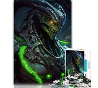 Puzzles pour Adultes Green Alien Warrior 1 000 pièces Jeux de société Jeux d'anniversaire Jeux familiaux Défi Haute difficulté (26x38cm)