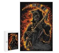 Puzzles pour Adultes Grim Reaper in Flames Puzzle pour Adultes - Jouets Anti-Stress - Une Œuvre d'art - Difficile Et Stimulant 1000 PCS