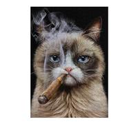 Puzzles pour Adultes Grumpy Cat with Cigar Puzzle pour Adultes - Jouets Anti-Stress - Une Œuvre d'art Stimulante À Réaliser 38x26cm/1000pcs