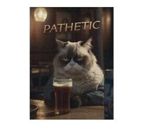 Puzzles pour Adultes Grumpy Judgmental Beer Cat Puzzle pour Adultes, Jeu Familial pour Améliorer La Mémoire, Cadeau d'anniversaire, Cadeaux, 52x38cm/1000pcs