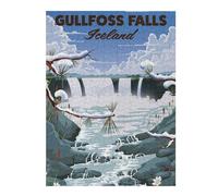 Puzzles pour Adultes Gullfoss Falls Iceland Puzzle pour Adultes Jeux Relaxants Course De Vitesse Manuelle Cadeau d'anniversaire, Cadeaux, 52x38cm/1000pcs
