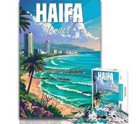Puzzles pour Adultes Haïfa, Israël, 1 000 pièces, Jouet éducatif et décompressant, Cadeaux du Père Noël Secret, 26x38cm