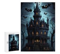 Puzzles pour Adultes Halloween Haunted House Puzzle pour Adultes, Jeu De Réflexion, Une Œuvre d'art, Activités Amusantes À La Maison, 300 PCS