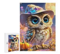 Puzzles pour Adultes Halloween Owl with Witch Hat Puzzles pour Adultes : Anti-Stress, Difficile Et Stimulant, pour des Soirées Jeux en Famille 500 PCS