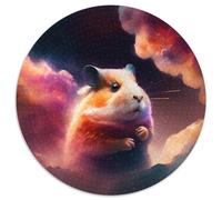 Puzzles pour Adultes Hamster Nebula 1000 pièces Puzzle Rond 1000 pièces Activité familiale, Casse-tête, Décoration intérieure, Cadeau de Vacances 67,5 x 67,5 cm