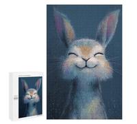 Puzzles pour Adultes Happy Bunny Illustration Puzzles pour Adolescents Cadeau d'anniversaire Stimule Le Cerveau Jeu Stimulant Cadeaux 1000 PCS