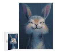 Puzzles pour Adultes Happy Bunny Illustration Puzzles pour Adolescents Cadeau d'anniversaire Stimule Le Cerveau Jeu Stimulant Cadeaux 500 PCS