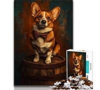 Puzzles pour Adultes Happy Corgi 1000 pièces, stimulent Le Cerveau, Jouets addictifs pour cultiver la Patience et l'interaction Parent-Enfant (38x26cm)