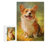 Puzzles pour Adultes Happy Corgi Painting Puzzle pour Adolescents Améliore La Mémoire Difficile Et Stimulant Idéal comme Cadeau 300 PCS
