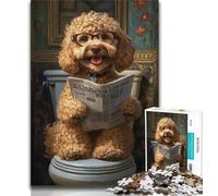 Puzzles pour Adultes Happy Goldendoodle 1000 pièces, Jeu Familial Difficile, Anti-Stress, défi Difficile, Superbes Cadeaux et Jouets 50x75cm