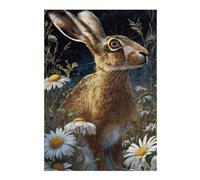 Puzzles pour Adultes Hare in Daisy Field Puzzles Jeux Relaxants Découpe De Précision Cadeaux pour Les Amis Et La Famille 1000pcs(38x26cm)