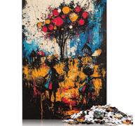 Puzzles pour Adultes Harvest of Dreams - Scène de Village surréaliste expressionniste, Jeu éducatif, Jouet de défi, 1 000 pièces (75 x 50 cm)