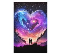 Puzzles pour Adultes Heart-Shaped Galaxy Romance Puzzle pour Adultes - Jouets Anti-Stress - Une Œuvre d'art Stimulante À Réaliser 75x50cm/1000pcs