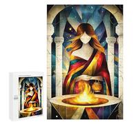 Puzzles Pour Adultes Hestia - Cubist Minimalist Legend - Goddess of The Hearth & Sacred Fire in Mythological Art Puzzles Pour Adultes - Jouets À Monter Soi-même, Amusants Et Originaux - Cadeaux Unique